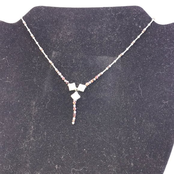 14" Y Design Bronze and Silver Necklace - Picture 2 of 8